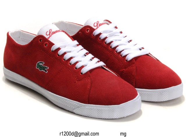 basket lacoste rouge femme