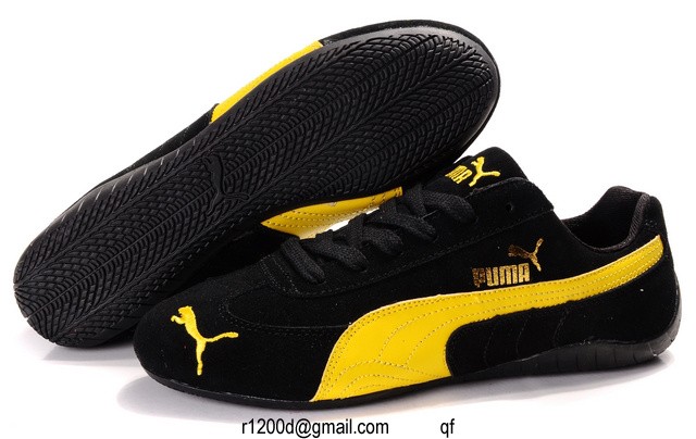 chaussure puma noir jaune